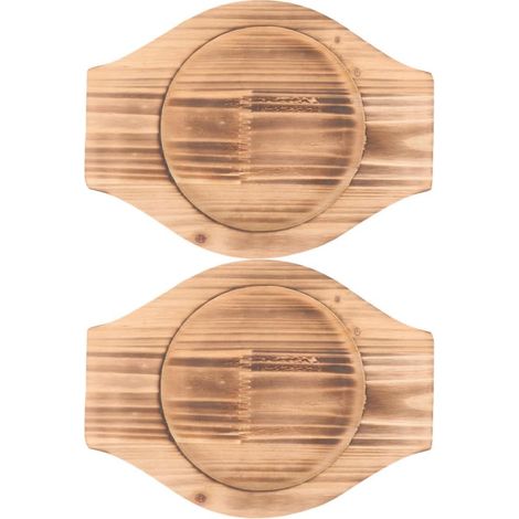 Tapis de Pot Multifonctions en Bois et Pierre 2pcs Isolation Haute Température et Résistance à l'usure pour Cuisson et Plateau de Casserole (1/5)