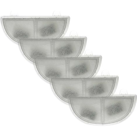 vhbw 5x Filter compatible with HomeRunPet CF2, WF20 Drinking Fountain for Cats, Dogs - Filter Element with Frame