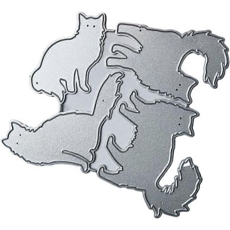 Pochoir de découpe en métal motif chat, acier au carbone, pour loisirs créatifs.