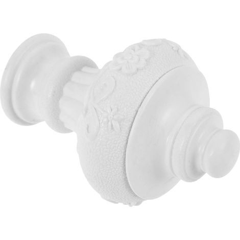 Tête de Tringle à Rideaux Décorative en Aluminium Blanc, Embout Simple et Compact pour Tringles à Rideaux Polyvalentes, pour Maison et Hôtel (1/5)