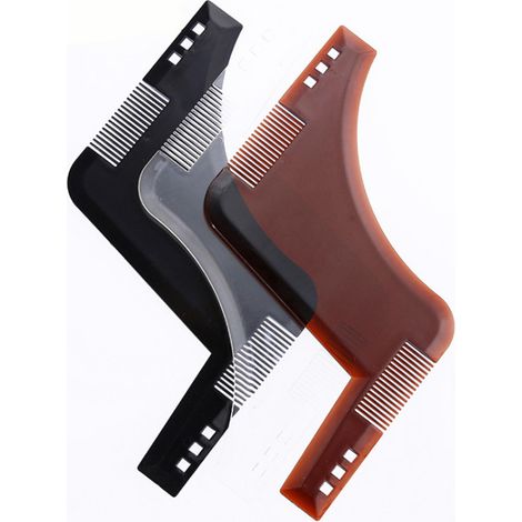 Gabarit De Barbe - Outil De Contourage Précis - Pour Moustache Cou Et Joues - Ensemble De 2 Pièces (1/5)