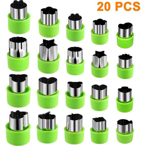 Emporte-pieces - Acier Inoxydable Alimentaire - Pour Legumes Et Biscuits - 9 Grands + 11 Petits - Lot De 20 (1/5)