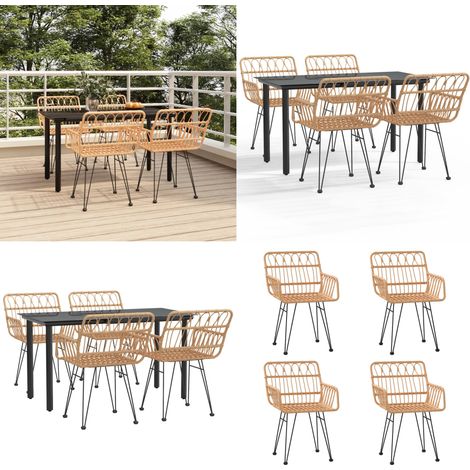 5-tlg. Garten-Essgruppe Poly Rattan - Poly Rattan - Gartenmöbel (1/5)