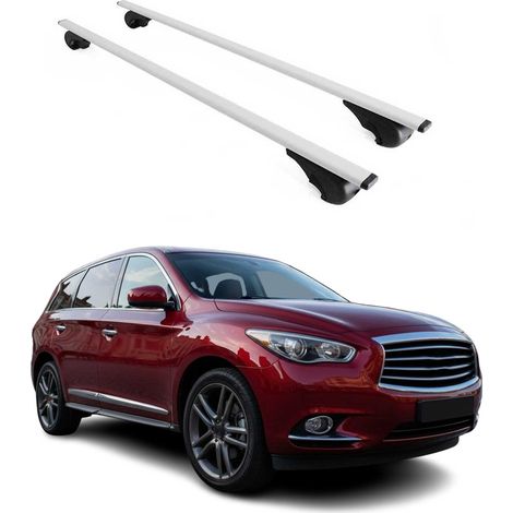 OMAC Dachträger Querträger für Infiniti QX50 I 2013-2017 – Abschließbar – Max. 75 kg – 2 Stangen Stahl Silber (1/5)