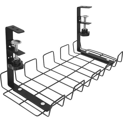 Kabelorganizer für unter den Schreibtisch, Kabelhalter, Kabelorganisator, für den Schreibtisch, schwarz, hdwr SolidHand-CM01 (1/2)