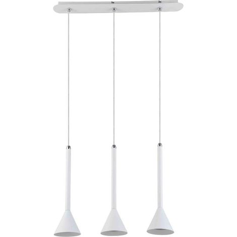 Italux Anela WH - Lámpara colgante moderna blanca 3 luces con pantalla LED blanca, GU10