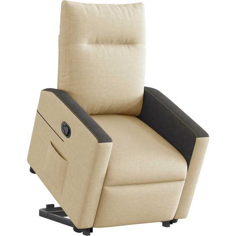 Fauteuil de Salon,Chaise,Fauteuil inclinable Crème Tissu CFW588677 (1/5)