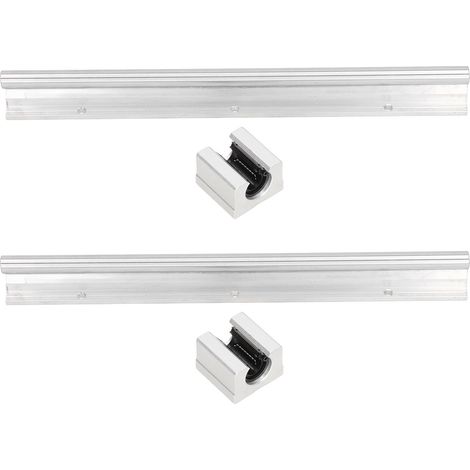 Lot de 2 glissières linéaires 300mm + bloc coulissant SBR pour guide d'axe CNC (1/5)