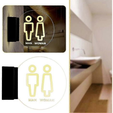 Panneau lumineux mural LED en acrylique pour toilettes rond pour la maison l'hôtel et le bureau. (1/5)