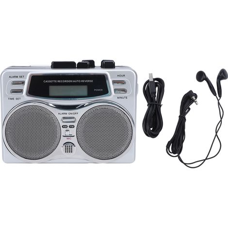 Reproductor de Casetes Multifunción con Radio AM/FM, Grabador y Reloj LED, Altavoz Estéreo – Ideal para el Hogar y Nostalgia Vintage (1/5)