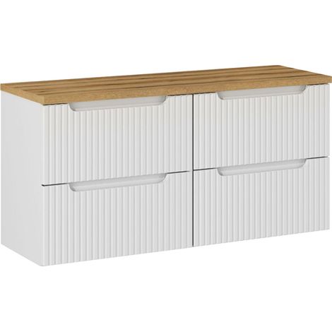 Mobile bagno senza lavabo Riva bianco e marrone 120cm (1/5)