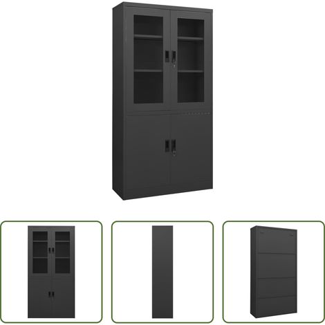 vidaXL Aktenordner -  Büroschrank Anthrazit 90x40x180 cm Stahl (1/5)