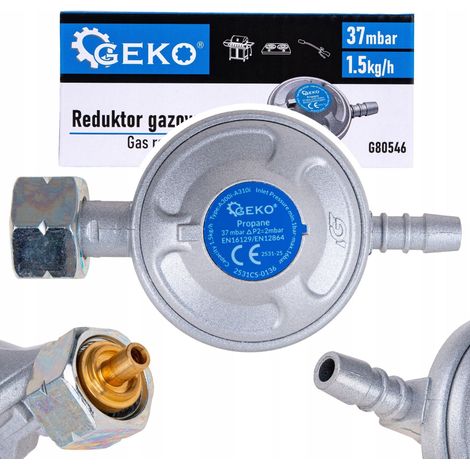 Geko Regolatore di gas standard argento 37 mbar 1,5 kg/h (1/3)