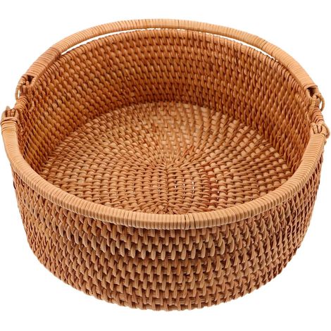 Panier de rangement en rotin, marron clair
