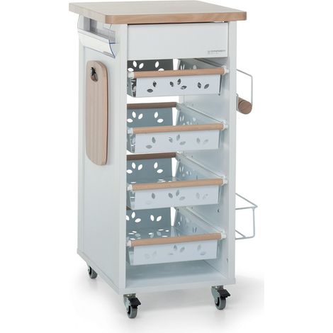 FOPPAPEDRETTI Foppapedretti Bistrot Carrello Cucina, Bianco Naturale (1/5)