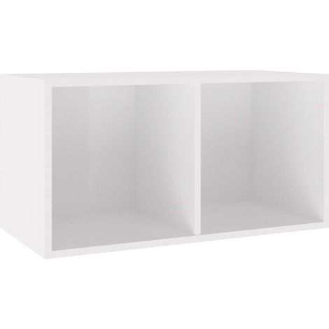 Maison Exclusive - Contenitore per Vinili Bianco Lucido 71x34x36 cm in Multistrato