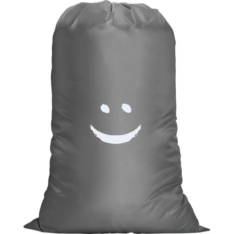 Grand Sac à Linge Pliable 120L avec Motif Souriant, Sacoche Légère à Cordon pour Hôtel et Dortoir (1/5)