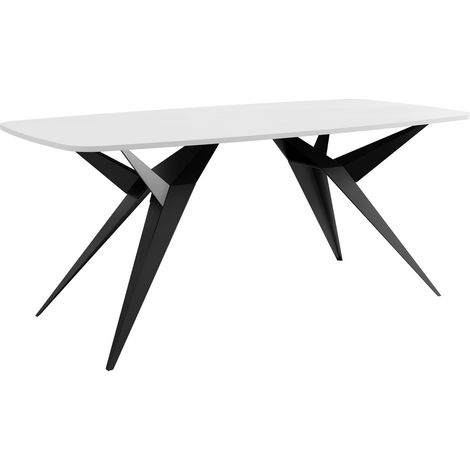 Mesa Oswego 152, Blanco, 76x90x160cm, Alargamiento, Aglomerado laminado, Metal (1/4)