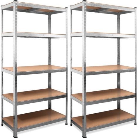 Lot de 2 Étagères Modulables à Charge Lourde Grise : 180 X 90 X 40 cm Robuste et Polyvalente, 875 kg (1/5)