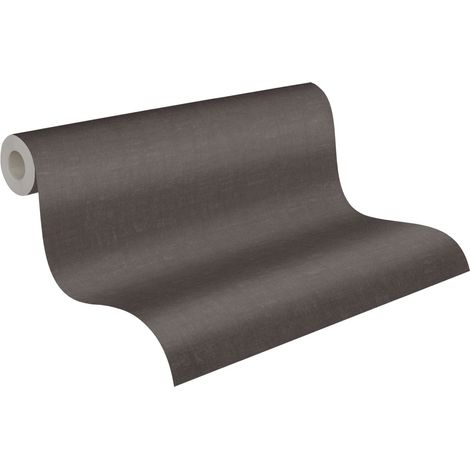 Papier peint intissé uni noir Tapisserie texturée aspect textile Papier peint gaufrage monochrome style minimaliste idéal pour couloir (1/5)