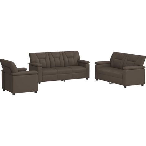 Ensemble de Canapés 3 pcs Gris Simili cuir vidaXL (1/5)