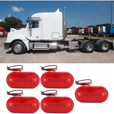 5 Stück 6-LED 12V Seitenmarkierungsleuchten für LKW-Anhänger, praktisches Zubehör (Rot) (1/5)