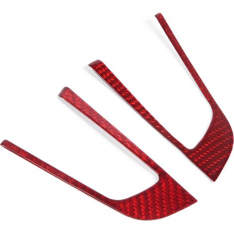 2PCS Cadre Décoratif Intérieur en Fibre de Carbone pour Volant, Garniture de Commande, Compatible Alfa Romeo Giulia/Stelvio 2017-2019 (1/3)