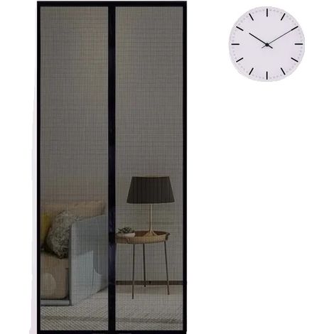 Puerta mosquitera magnética, cierre automático, protección contra insectos, color negro, 90 x 210 cm. (1/2)