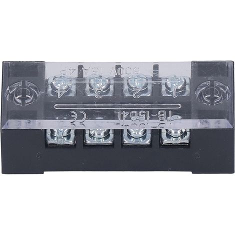 borniers à barrière de fils professionnels TB fixes en laiton à double rangée, 15 A 600 V, 4 broches (1504) (1/5)