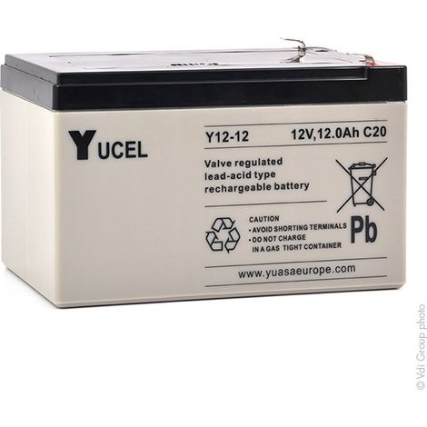 Yucel - Batterie plomb AGM YUCEL Y12-12 12V 12Ah F6.35 (1/2)