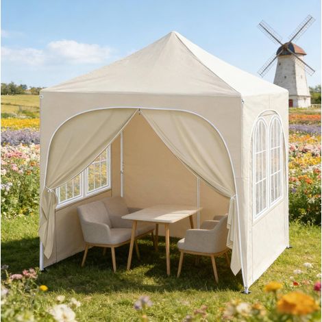 Gazebo da giardino pieghevole 2x2 m con pareti OKMYHOME (1/5)