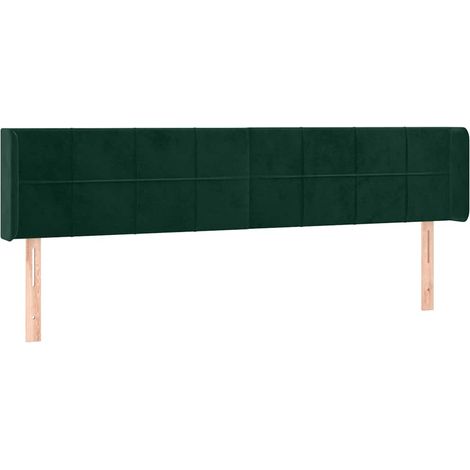 Maison Exclusive - Testiera ad Orecchio Verde Scuro 163x16x78/88 cm in Velluto