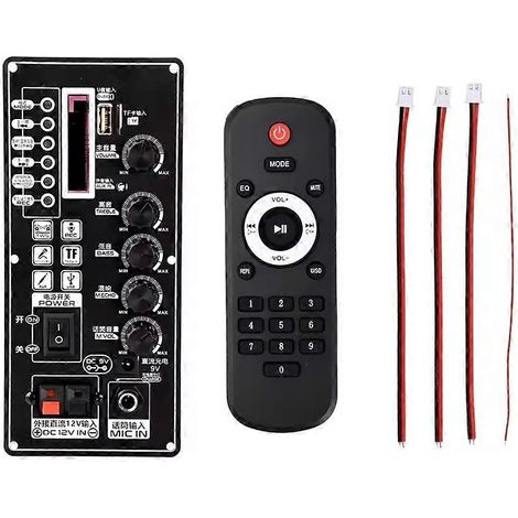 Kit électronique 7,4-12 V T01 avec décodeur MP3, amplificateur Bluetooth 2 x 25 W, compatible USB/TF/FM et décodage MP3. (1/5)