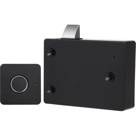 Intelligentes, schlüsselloses Fingerabdruck-Schrankschloss, biometrisches elektrisches Mini-Fingerabdruckschloss für Büroschubladen und Aktenschränke, Schwarz (1/5)