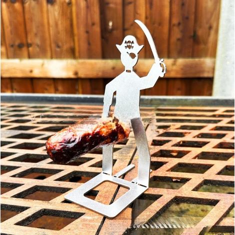 MegaHaustechnik Verwaltungs-GmbH -  Grille à saucisses miniature d'extérieur - Grille à saucisses en acier inoxydable (style pirate)