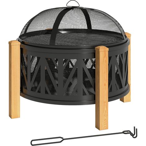Brasero 2 en 1 75 x 58 cm protector contra chispas rejilla para parrilla 211743340 211743340 (1/5)