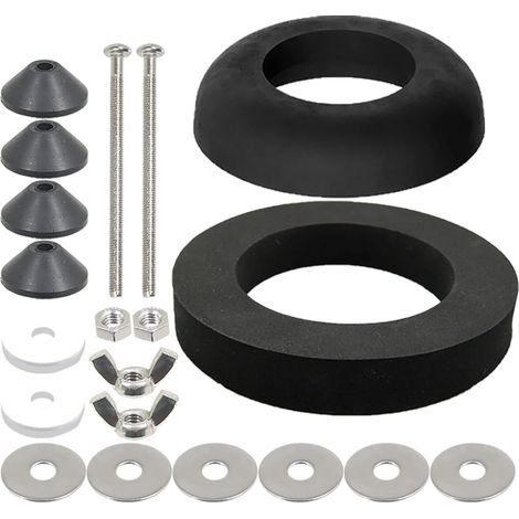 Kit de sellado para cisterna de inodoro de 100 mm, perno M6 que atraviesa una cúpula de goma de 1,5 pulgadas, juego de arandelas de espuma de 5,1 cm (1/5)