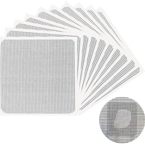 Kit de reparación de mosquiteras, 10 piezas de cinta de reparación de mosquiteras, parche de reparación de mosquiteras para reparación de ventanas, cinta de reparación de mosquiteras de fibra de vidri
