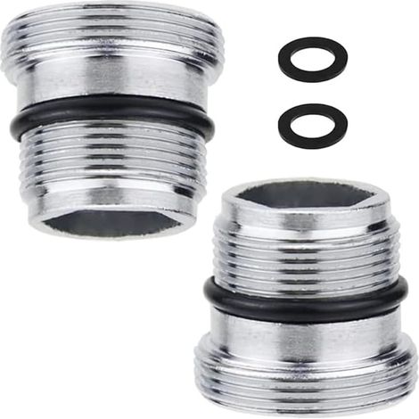 Adaptateur de robinet 2 pièces M18,5 à M22 filetage mâle - connecteur de robinet en métal pour connecter les aérateurs au robinet - adaptateur de filetage en laiton pour filtres à eau à filetage (1/5)