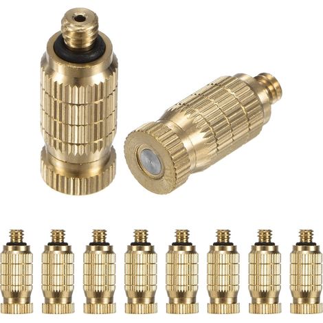 Lot de 10 Buses Brumisation en Laiton, Laiton avec Orifice 0,031"/0,8mm, Tête Buse à Haute Pression [10/24 UNC] - 0.1mm (1/5)