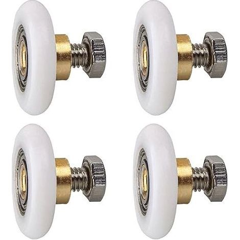 Rouleau de porte de douche, Rouleau Roulette Roue pour Porte de Douche Roulettes Coulissantes Porte Roue de Remplacement pour Rouleau 4 pièces (25MM) (1/5)