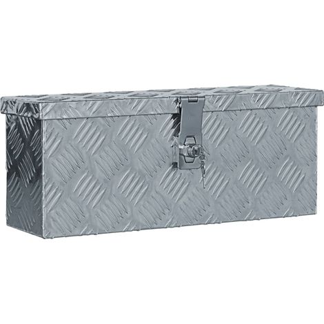 Boîte en aluminium-Coffre de rangement-Stockage Rangement 48,5 x 14 x 20 cm Argenté 278747 (1/5)