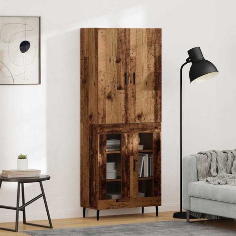 Highboard Wandmontiert Altholz 69,5 x 34 x 180 cm Holzwerkstoff
