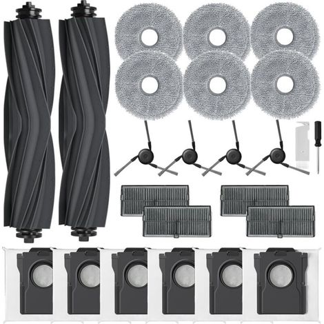 Kit d'accessoires pour Dreame X40 Ultra Complete/ L40 Ultra/ X40 Ultra/ X40 Master/Mova P50 Pro Ultra, 2 Brosse Principale, 6 Sacs à Poussière, 6 Serpillere, 4 Filtres, 4 Brosse Latérale (1/4)