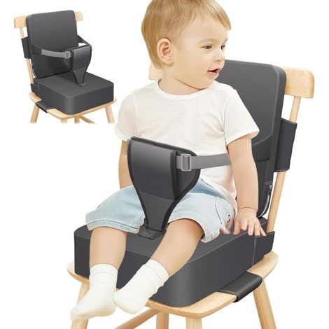Rehausseur de chaise en polyuréthane, imperméable, avec dossier et ceinture de sécurité réglable, boucle à 3 points et coussin d'assise (1/4)