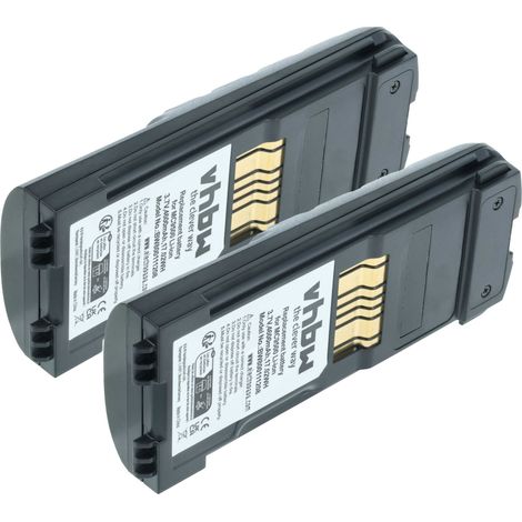 vhbw 2x Akku kompatibel mit Symbol MC9590, MC9596, MC9500 Barcodescanner POS (4600 mAh, 3,7 V, Li-Ion)
