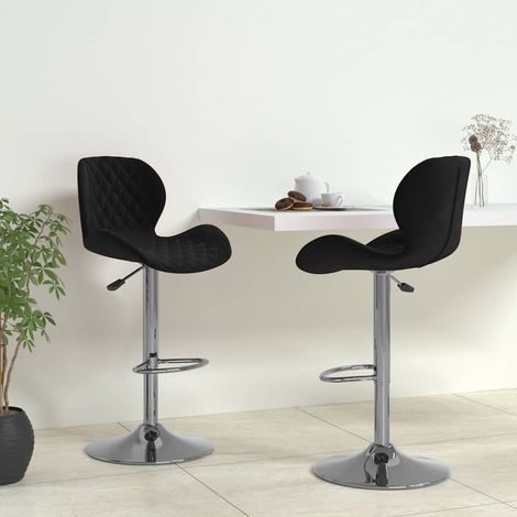 Tabourets de bar pivotants réglables en hauteur, velours noir, lot de 2 - PANGIVO (1/5)