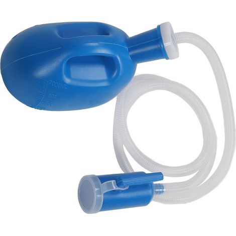 Urinoir masculin 2000ml, bouteille d'urine bleue anti-fuite, grand réservoir pour patients alités, usage médical. (1/5)