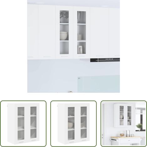 Armoire cuisine -  Armoire suspendue Blanc 60 x 31 x 80 cm Bois d'ingénierie (1/5)