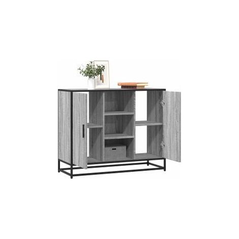 Buffet sonoma gris 92x35x76 bois d'ingénierie (1/5)